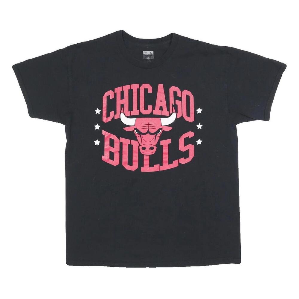 Ultra Game Mens Black Chicago Bulls Graphic T-Shirt L Short Sleeve